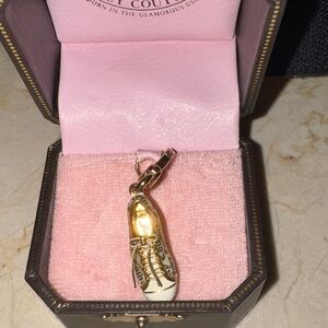 Juicy Couture Gold and White Sneaker Charm